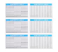 ECSiNG Lot de 6 Autocollants pour Interrupteur électrique 21,6 X 14 Cm Texte Noir Transparent Et étiquettes à Motifs pour La Maison La Cuisine La Salle de Bain Le Bureau l'école