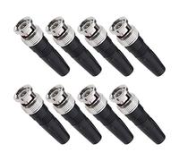 ECSiNG Lot de 8 connecteurs BNC mâles de rechange BNC mâle adaptateur à souder accessoires pour système de sécurité domestique CCTV caméra audio en caoutchouc