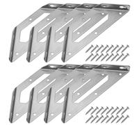 ECSiNG Lot de 8 connecteurs d'angle triangulaires en acier inoxydable pour fixation d'étagère robuste pour placard, armoire, chaise