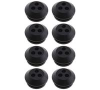 ECSiNG Lot de 8 œillets en Caoutchouc à 3 Trous pour réservoir de Carburant - Noir - Diamètre du Trou : 4 mm - pour Tuyau d'huile - Rondelle pour débroussailleuse - Pièces de Rechange