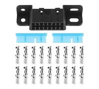 ECSiNG OBD2 Connecteur de Prise de Fil Femelle à 16 Broches Adaptateur Voiture OBDII J1962 OBD 2 Kit de Coque Prise pour Harnais Fixe de Véhicule Port de Tableau de Bord de Prise Assemblé Femelle