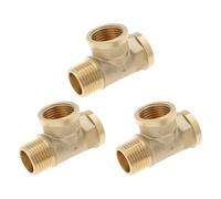 ECSiNG Raccord en T 3 Voies en Laiton pour Tubes en Aluminium Et Acier 3 Pièces 1/2"