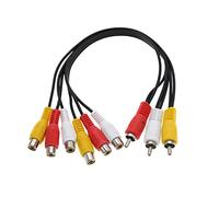 ECSiNG Répartiteur de Câble AV 3 RCA Prise Mâle vers 6 RCA Femelle Jack Répartiteur Vidéo Composite Adaptateur Câble de Sortie Cordon RCA Câble d'extension 31cm