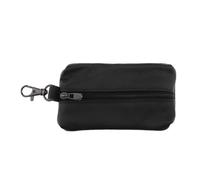 ECSiNG Sac de Carte à Glissière en Cuir pour Clé de Voiture Étui à Clés de Voiture en Cuir Robuste Portefeuille à Clés Accessoires de Poche pour Hommes et Femmes 12x7cm, Noir