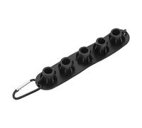 ECSiNG Support de buse de nettoyeur haute pression pour contenir 5 buses avec prise standard de 6,35 mm à connexion rapide en caoutchouc avec clip en métal Noir