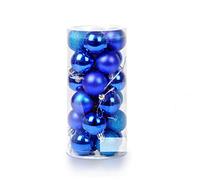 Ectkuee 24Pcs boules de Noël décoration ornements pour arbre de Noël boule, bleu, 6cm