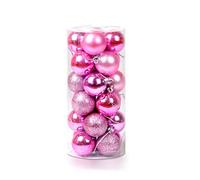 Ectkuee 24Pcs Boules de Noël décoration Ornements pour Arbre de Noël Boule, Rose, 6cm