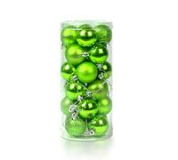 Ectkuee 24Pcs Boules de Noël décoration Ornements pour Arbre de Noël Boule, Vert, 6cm