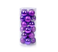 Ectkuee 24Pcs Boules de Noël décoration Ornements pour Arbre de Noël Boule, Violet, 6cm