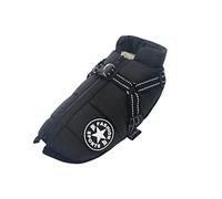 Ectkuee Manteau d'hiver Imperméable avec Harnais pour Chien Veste Costume Chaud Vêtements Chiot Animaux Gilet Réfléchissant Coupe-Vent pour Petit Moyen (Anneau en D Durable)