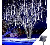 EctronyX Guirlande Lumineuse Solaire Extérieur, 8 Tubes Météore de 30 cm avec 144 LEDs, IP65 Imperméable pour Noël, Jardin, Fête, Mariage, Décoration Intérieure et Extérieure