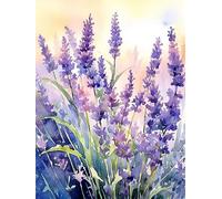 ECUCU 5D Diamond Painting, Belles fleurs de lavande violette, F Diamant Painting Diamant Broderie Diamant Kit Complet, Peinture Diamant Diamond Painting Kit Complet