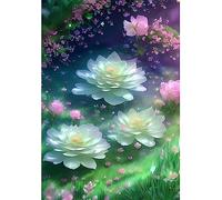 ECUCU 5D Diamond Painting, Belles fleurs fantastiques,E Diamant Painting Diamant Broderie Diamant Kit Complet, Peinture Diamant Diamond Painting Kit Complet