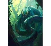 ECUCU Canevas Broderie Point de Croix Kit Complet, Motif d'impression Python bleu, 50 * 70 cm, Kit Broderie Point de Croix Compté Imprimé Enfant DéButant Adulte, Easy Set Loisirs CréAtifs Broderie