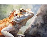 ECUCU DIY 5d Diamant Peinture par numéro kit, Aquarelle Dessin Animal Lézard, D Broderie Diamant kit Complet Full perceuse à Broder au Point de Croix Arts Craft sur Toile Décoration Murale