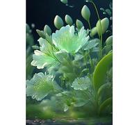 ECUCU Kit de Broderie Diamant 5D, Belle fleur de lys vert, B Peinture Diamant 5D Complet Loisirs Créatifs Adultes pour Décoration d'intérieur avec Outils et Boîte de Rangement