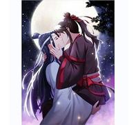 ECUCU Kit Point De Croix Débutant Mo Dao Zu Shi Animation Wei Wuxian Lan Wangji Kit de point de croix d'impression, 50 * 70 cm Pour Enfants Et Adultes Débutants