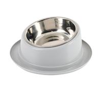 Écuelle à eau à pieds hauts en céramique pour animaux de compagnie 22 x 8,5 cm | Gamelle pour chiens et chats en acier inoxydable et PP inclinable à 15 degrés base antidérapante passe au micro-ondes
