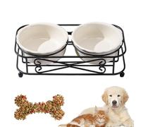 Écuelle À Nourriture pour Chat - Distributeur d'eau avec Support pour Gamelle | Set De Bols en Céramique pour Chien Et Chat,Accessoires pour Animaux de Compagnie pour Alimentation des Chatons