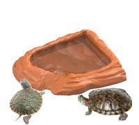 Écuelle Alimentaire pour Tortue,Bassin de Bains pour Reptiles - Bac à Eau et Nourriture Imitation Pierre pour Terrarium