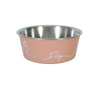 Gamelle en acier inoxydable LOVE DOG 400ml rose Zolux