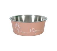 Ecuelle antidérapante rose pour chiens Love dog 750 ml