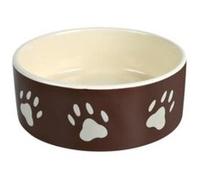 Trixie Gamelles en céramique pour chien Lot de 2 Ø20 cm 1,4 L motifs pattes