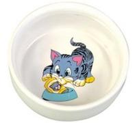 Ecuelle Céramique Avec Motifs Pour Chats, 0,3 L/Ø 11 Cm, Blanc - 4009 - Mon Animalerie Blanc G