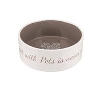 Trixie Écuelle céramique Pets Home – 1,4 L, Ø 20 cm – Crème/Taupe – Pour chien