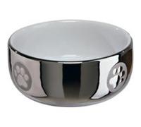 Ecuelle Chat, Céramique, 0,3 L/Ø 11 Cm, Argent/Blanc - Mon Animalerie Blanc G