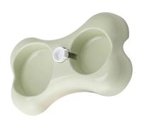 Écuelle Chat Double Bol Stable en PP Vert Clair, Facile à Nettoyer | Double Bols, Base Stable, Surface Lisse Polie, Capacité Modérée, pour Chat et Chien à Maison