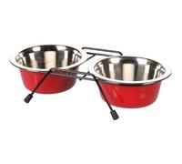Ecuelle duo ø 11 cm 200 ml avec support Arjun XS pour chat - Flamingo