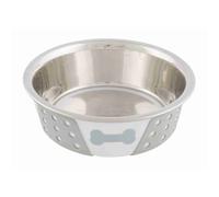 Écuelle en acier inox avec silicone et motif,400 ml, ø 14 cm, pour chien ou chat