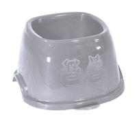 Ecuelle haute carrée 700 ml, gris en plastique, pour chien