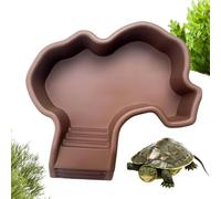 Écuelle pour Tortue Bassin de Bain Grand pour Reptiles | Accessoire Décoratif Aquarium avec Plateforme de Bains pour Bernard-l'Ermite, Lézard, Dragon Barbu et Serpent