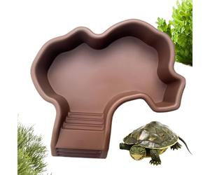 Écuelle pour Tortue Bassin de Bain Grand pour Reptiles | Accessoire Décoratif Aquarium avec Plateforme de Bains pour Bernard-l'Ermite, Lézard, Dragon Barbu et Serpent