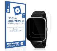 Ecultor 2x film de protection 3D compatible avec Sector Smartwatch S07, flexible, couverture de l'écran à 100%, Fingerprint-ID compatible, film de protection d'écran