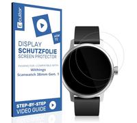 Ecultor 2x film de protection 3D compatible avec Withings Scanwatch 38mm Gen. 1, flexible, couverture de l'écran à 100%, Fingerprint-ID compatible, film de protection d'écran