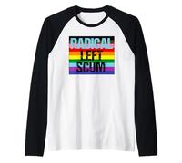 Écume Gauche radicale ironiquement drôle LGBTQ Rainbow Protest Manche Raglan