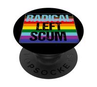 Écume Gauche radicale ironiquement drôle LGBTQ Rainbow Protest PopSockets PopGrip Adhésif