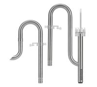 Écumeur de Surface d'Aquarium Tube d'Entrée et de Rejet INOX 304 Filtration Stable Skimmer à Fentes Courant Ajustable, Style to 2