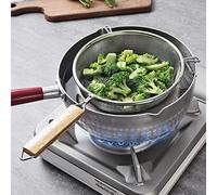 Écumoire cuillères à soupe de nourriture Skimmer en acier inoxydable multi-fonction Filtre robuste en acier inoxydable de cuisine ustensiles de cuisine ustensiles de cuisine pour cuisiner Argent 16cm