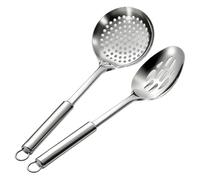 Écumoire De Cuisine - Passoire à Huile à Long Manche - 2 Pièces Cuillère Passoire en Métal,Pour Le Service D'Aliments Chauds, Soupe, Nouilles, Pâtes, Friture, Cuisine