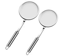 Écumoire de graisse 2 pièces, cuillère et passoire en acier inoxydable avec long manche pour la cuisine, cuillère à filtre à huile mailles fines pour marmite, soupe, friture, graisse