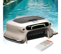 Écumoire de piscine à énergie solaire, robot nettoyeur sans fil avec grand panier à débris, double mode auto/télécommande, plusieurs vitesses pour piscines jusqu'à 2 000 m²