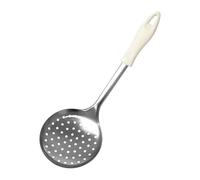 Écumoire en acier inoxydable - Cuillère perforée avec poignée ergonomique en polypropylène - Idéal pour la friture, les pâtes et les bouillons - 31,6 x 11,4 cm