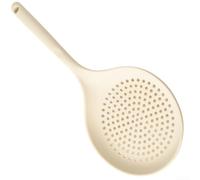 Écumoire en silicone pour cuisine conçue pour une utilisation à haute température tout en égouttant les pâtes et autres aliments chauds (blanc)