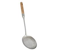 Écumoire Inox Manche Bois Hêtre 39 cm - Égouttage et Écume, Cuisine, Confiture, Soupe - Robuste, Ergonomique - 012831