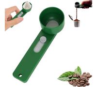 Écumoire multi-usage avec funnel, cuillère à poudre et distributeur de poudre sans mesure - Cuillère à poudre multifonction pour un dosage précis et sans éclaboussures (vert, 4 TBS 1 pièce)