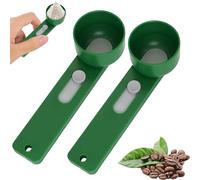 Écumoire multi-usage avec funnel, cuillère à poudre sans mesure et distributeur de tunnel, cuillère à poudre multifonctionnelle pour un dosage précis, sans éclaboussures (vert, 2 TBS 2 pièces)